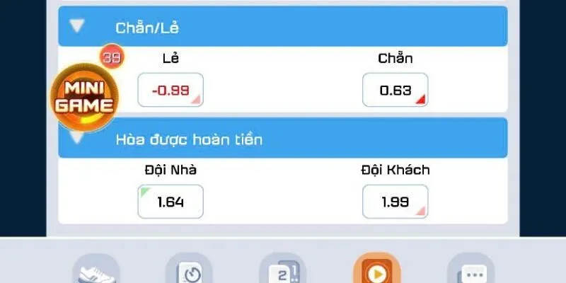  Tỷ lệ kèo cạnh tranh